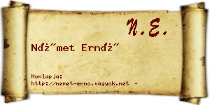 Német Ernő névjegykártya